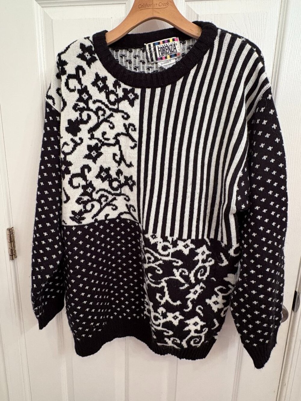 Forenza Vintage Black and White Sweater 80's / 90's size L